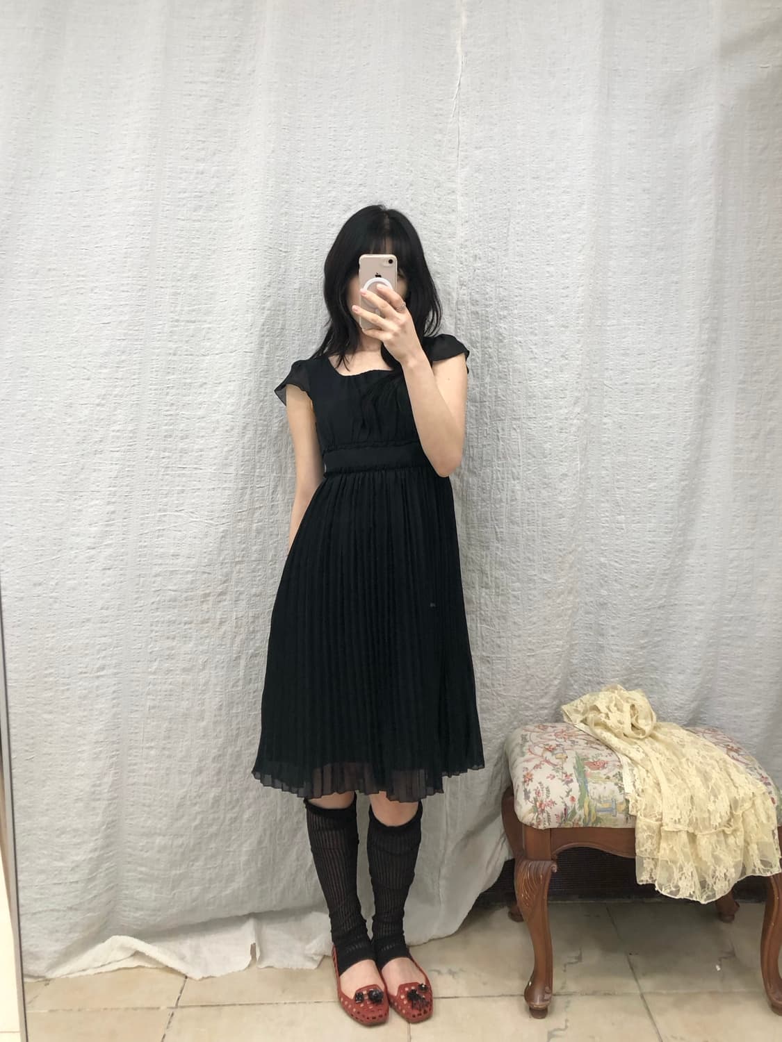 black pleats ops 상품이미지2
