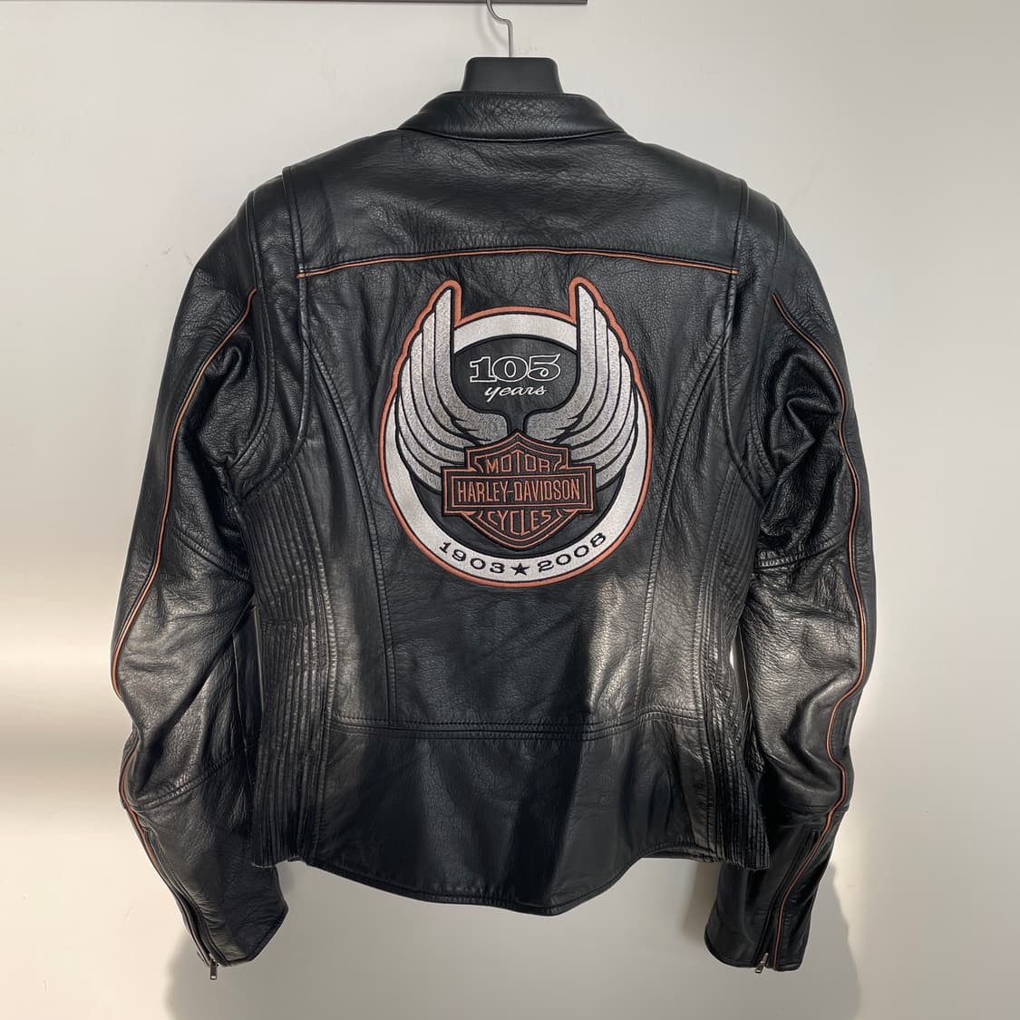 할리데이비슨 블랙 리얼 레더 싱글 차이나넥 가죽 자켓 상품이미지3