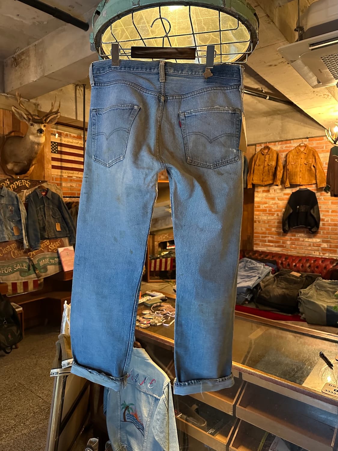 70s USA 빈티지 리바이스 501 66전기 셀비지 데님 팬츠 상품이미지6