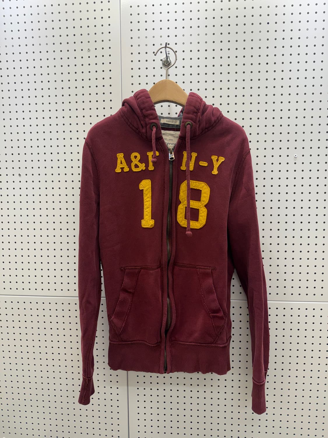 아베크롬비 버건디 빅로고 후드집업 U376 상품이미지2