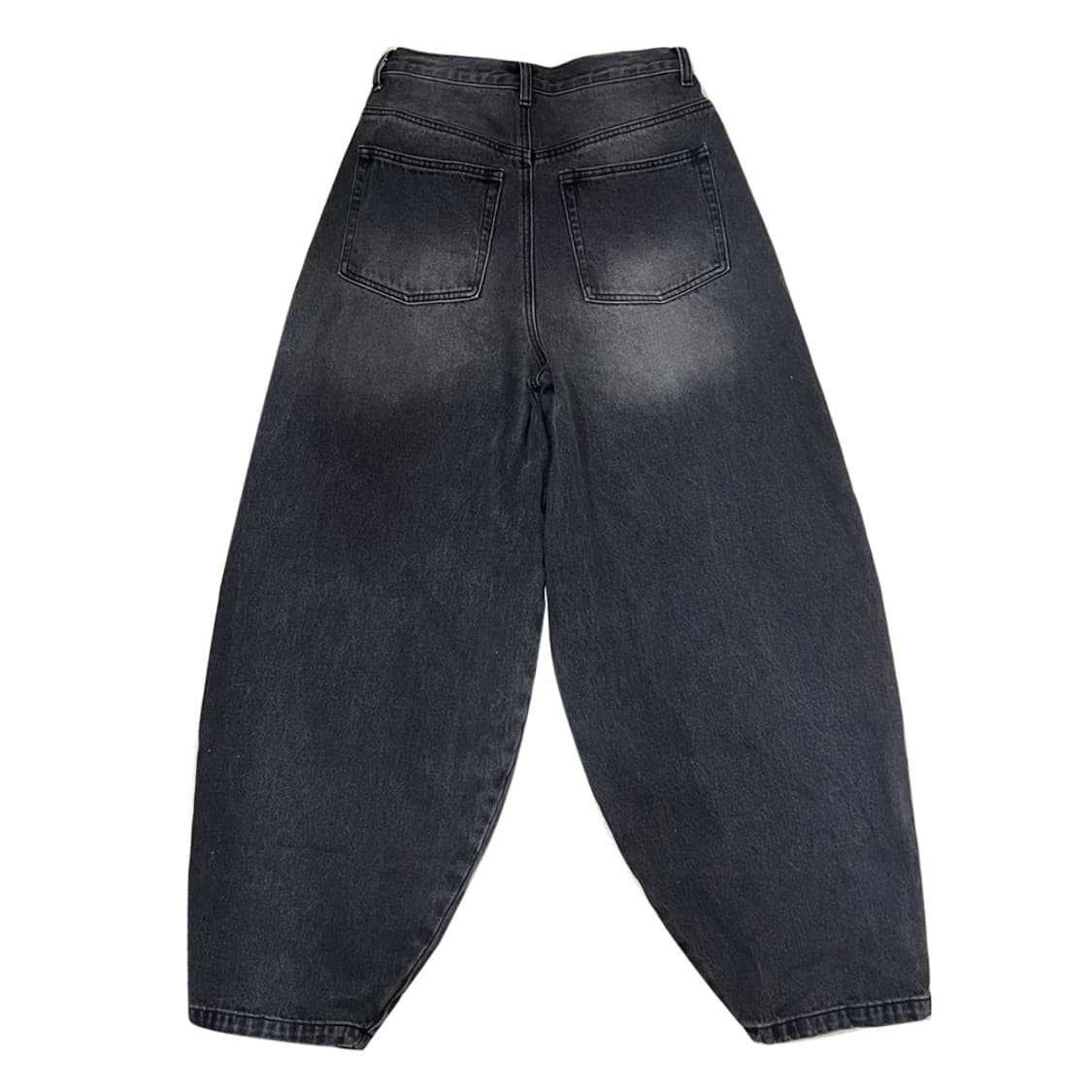 낫포너드 와이드 벌룬 흑청 데님 팬츠 S 상품이미지3