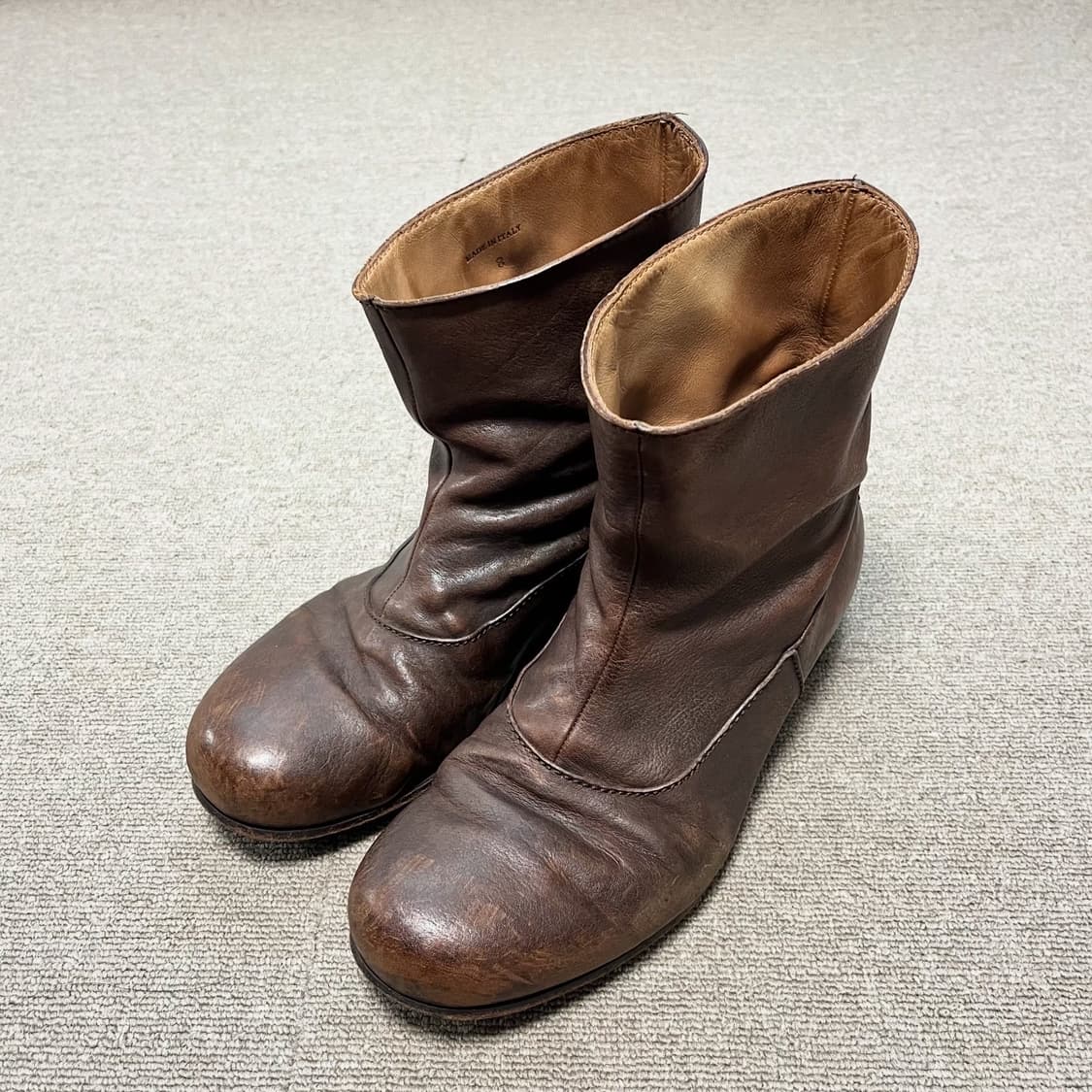 랑방 브라운 레더 숏부츠 상품이미지1