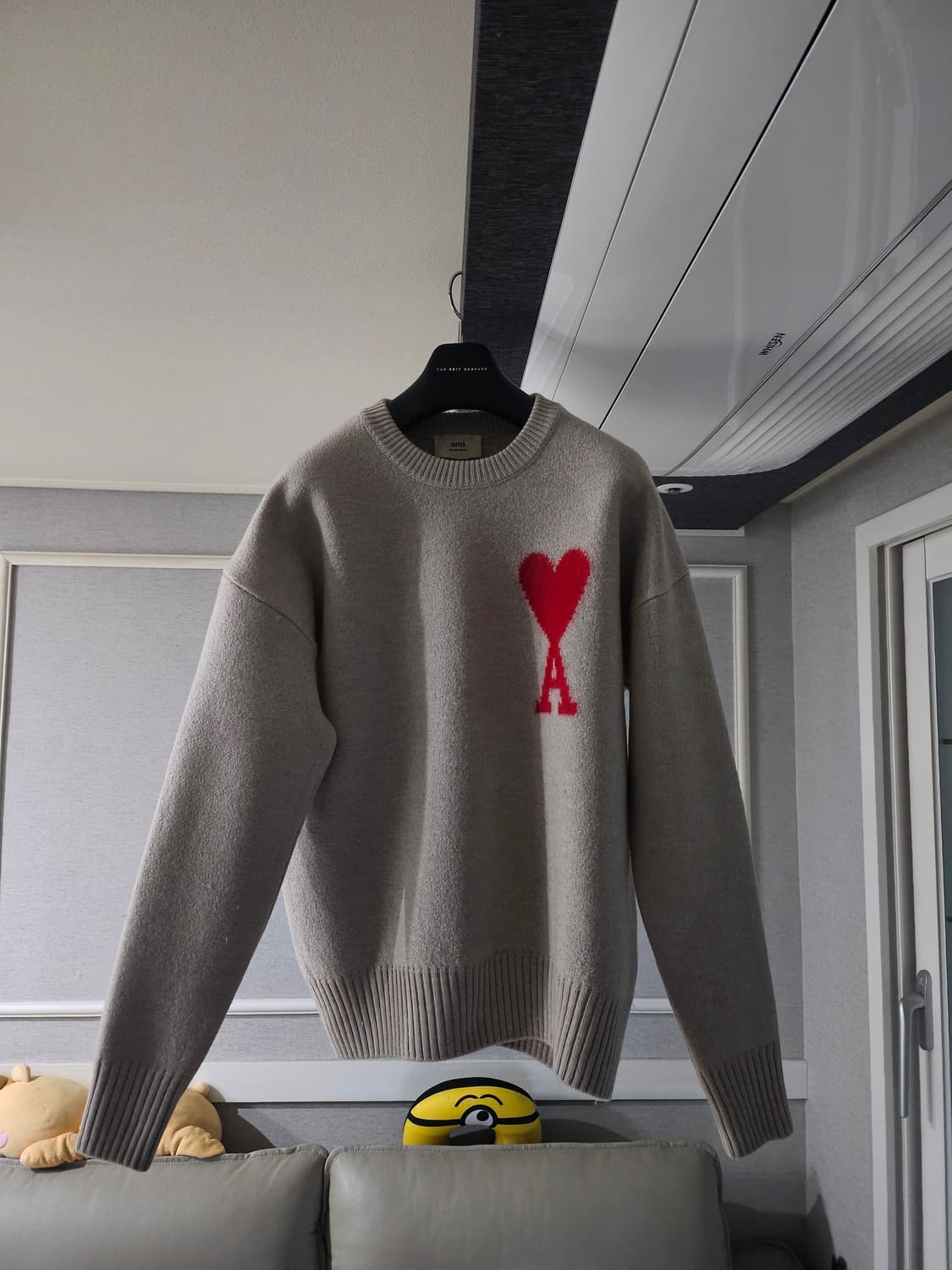 [중고] 아미 인타르시아 빅 하트 로고 스웨터 니트 티셔츠 L 상품이미지1