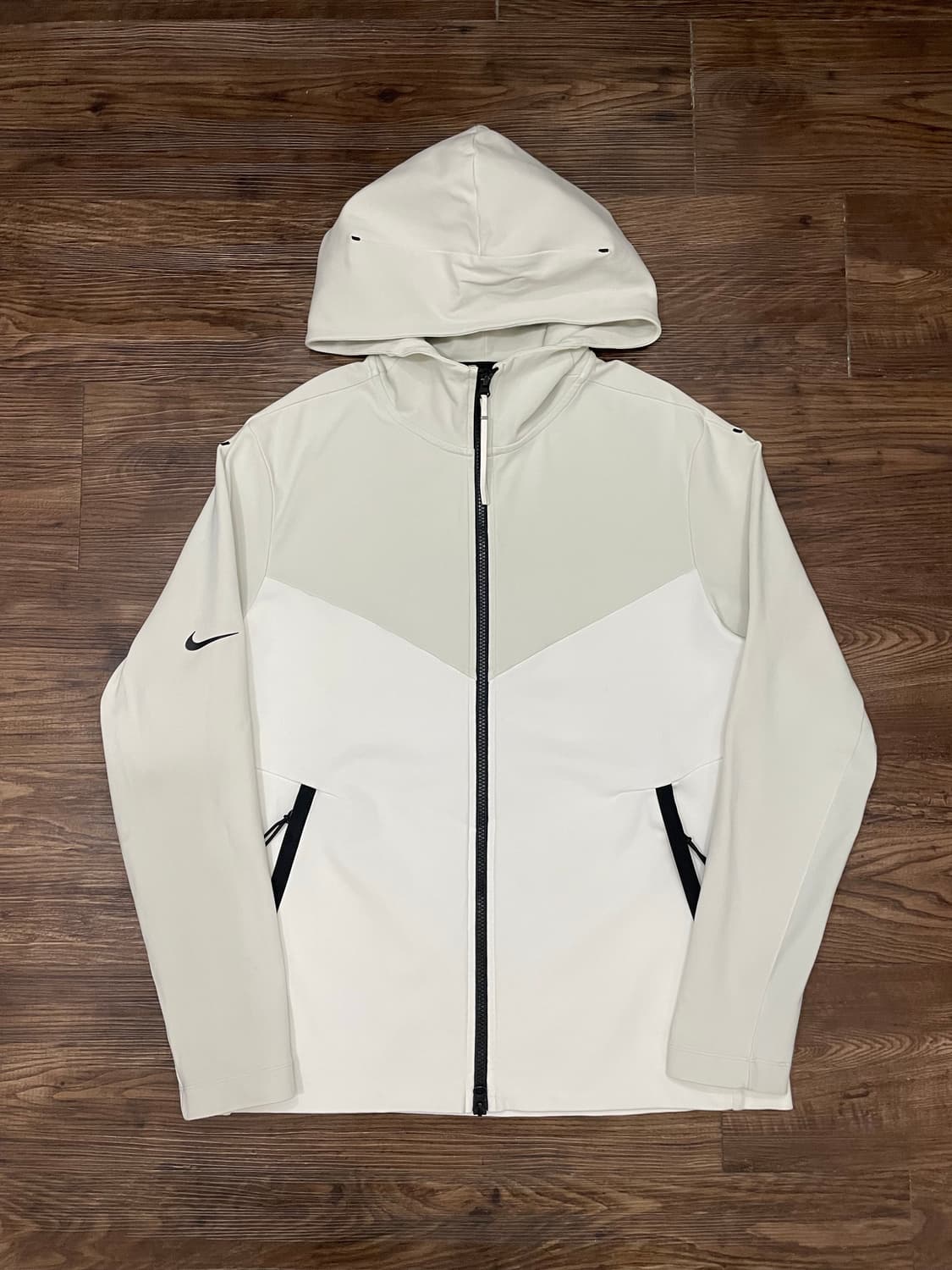 나이키 테크팩 니트 풀집 후디 윈드러너 후드집업 화이트 상품이미지3