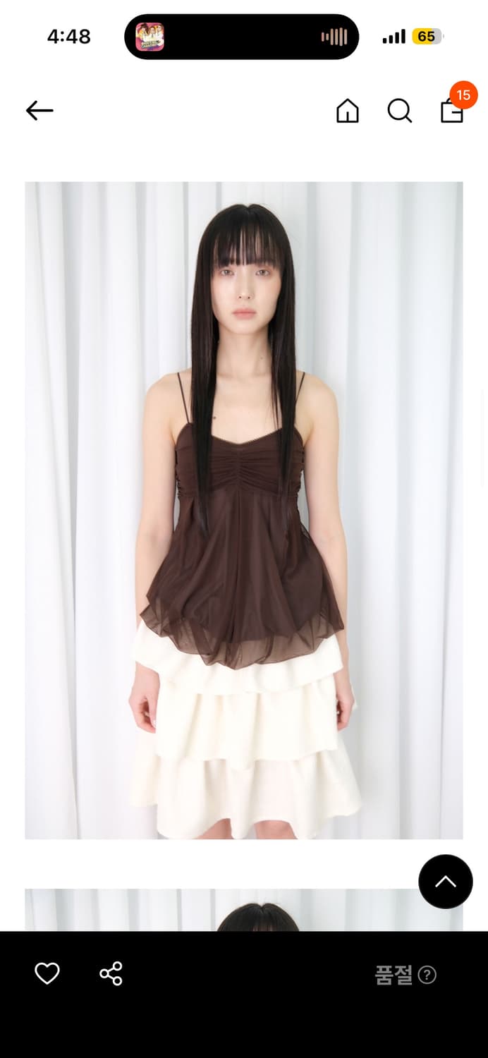 루즈슬립오버 메쉬플러프미니탑 상품이미지1