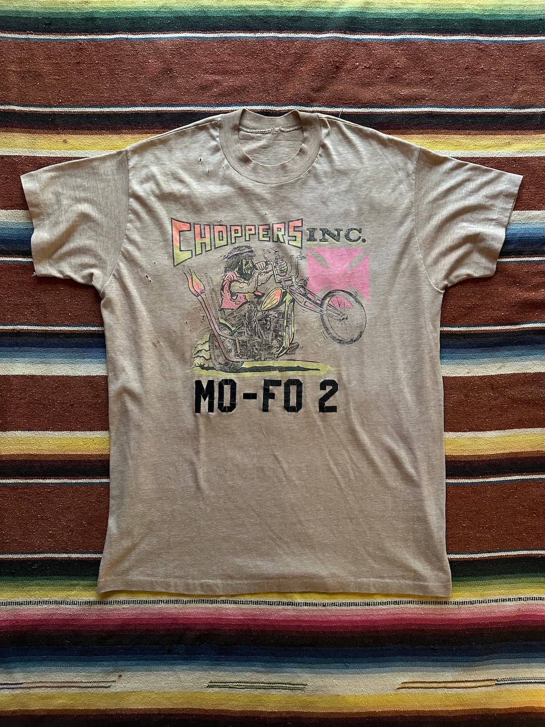 70s USA 빈티지 쵸퍼 Choppers 바이크 반팔 티셔츠 상품이미지2