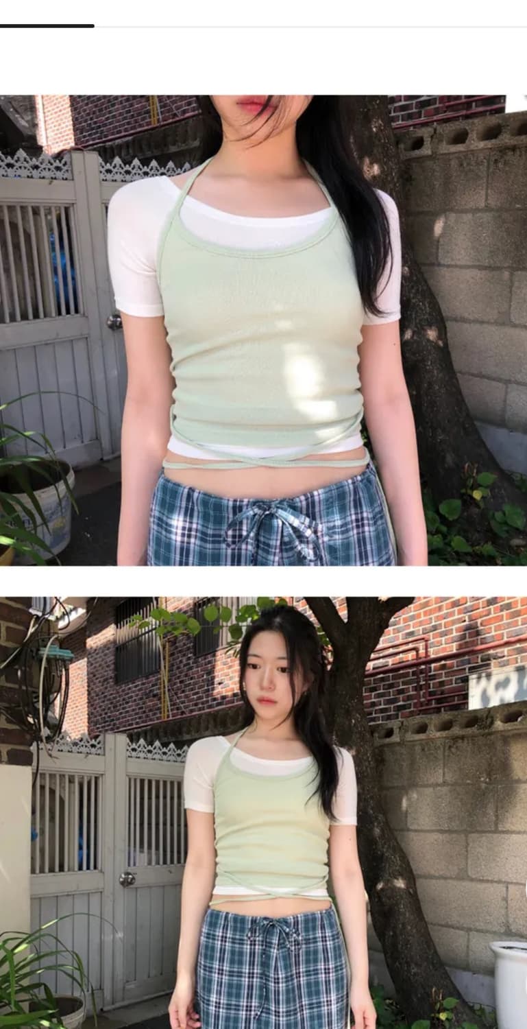 새상품) 그린씨 캔디홀터탑 홀터넥 나시 슬리브리스 민트 상품이미지1