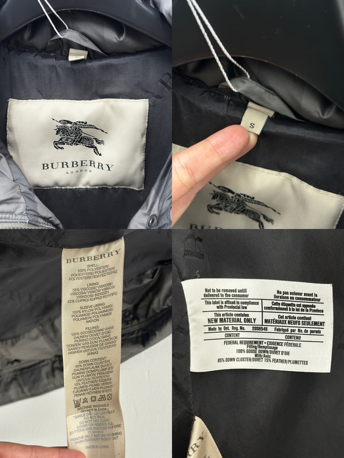 버버리 그레이 체크 롱 패딩  상품이미지7