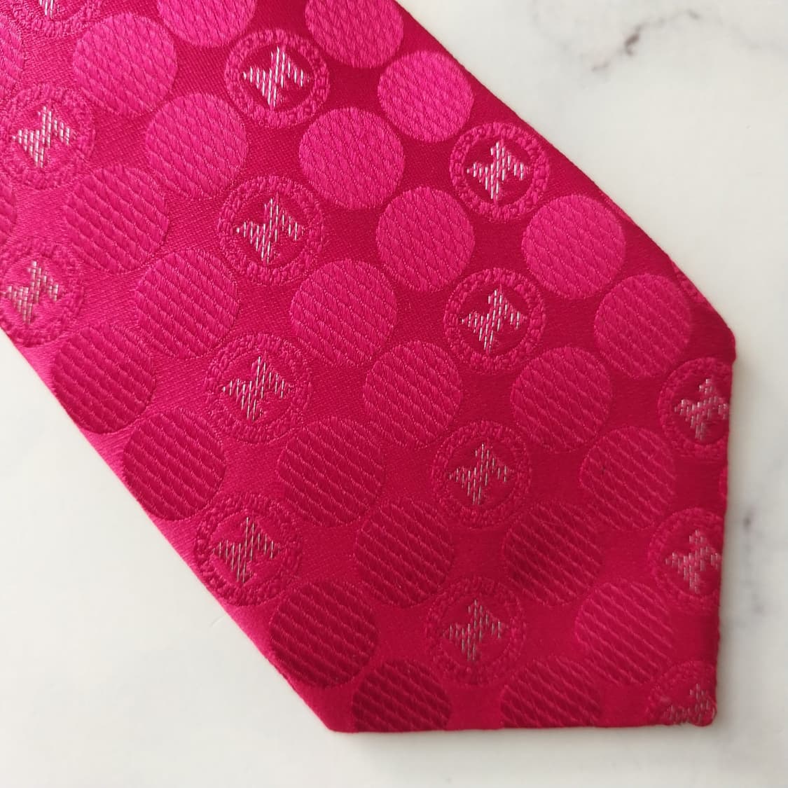 메트로시티 실크 레드 로고 자수 넥타이 7cm A+등급 K1929 상품이미지5