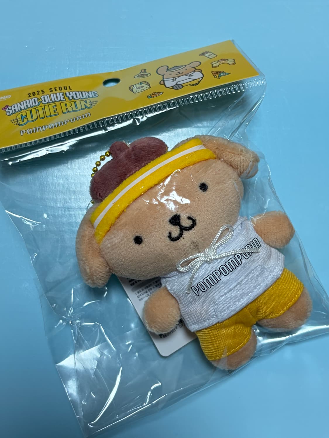 💛태닝 폼폼푸린 키링 올리브영 큐티런 굿즈 산리오 인형 상품이미지1