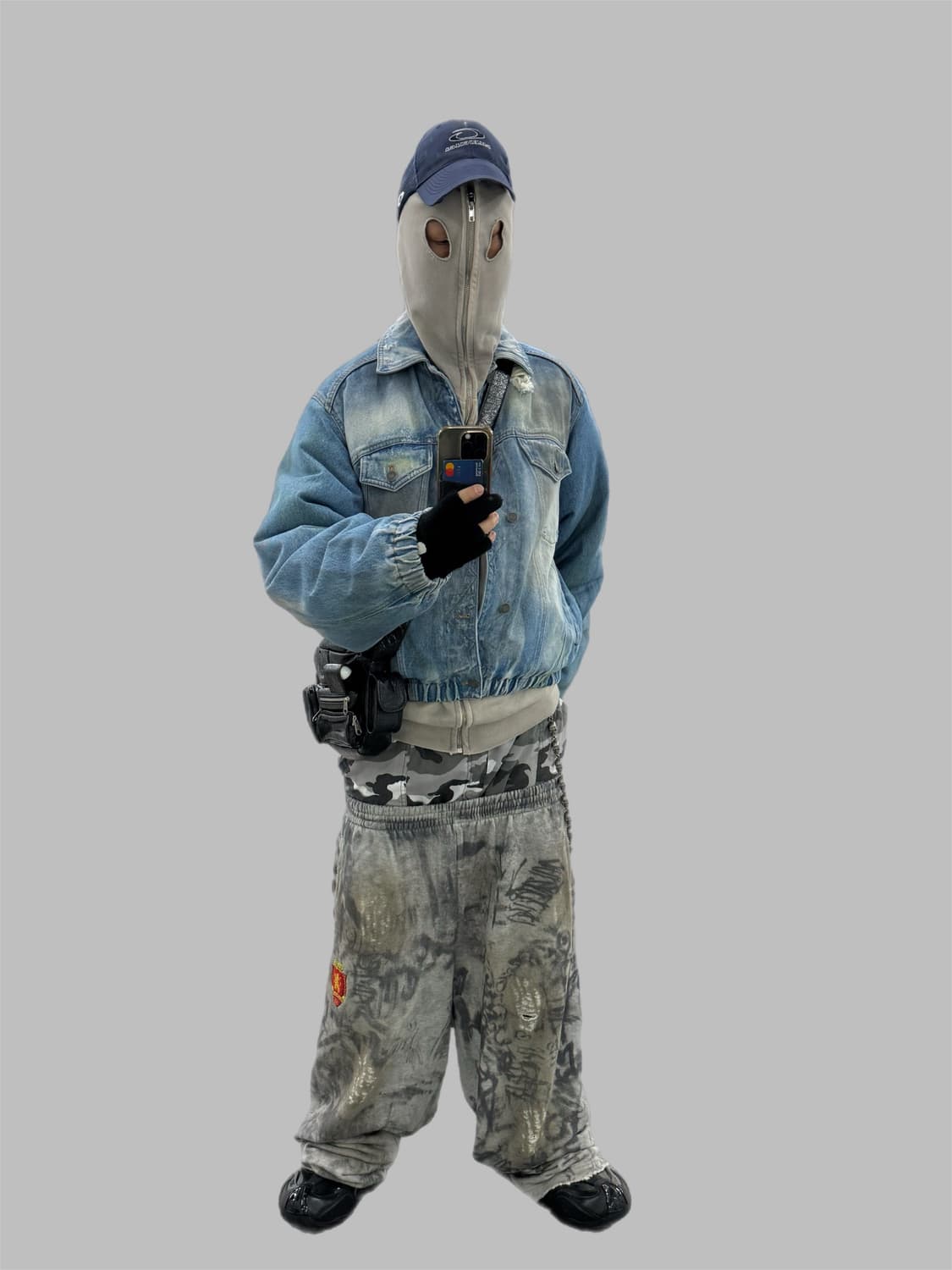 Egonlab 25ss 디스트레스 데님 크롭봄버 자켓 상품이미지1