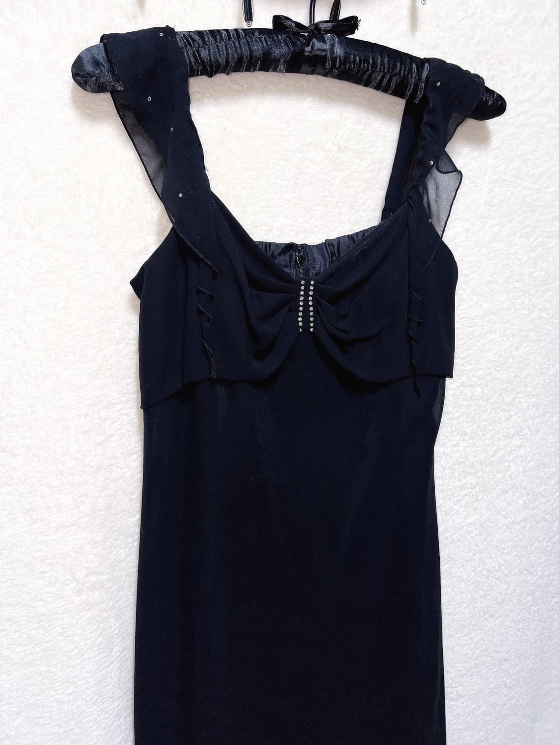 로맨틱고딕 고스 로걀 갸루 큐빅리본 머메이드 드레스 쉬폰원피스 파티 연말 상품이미지10