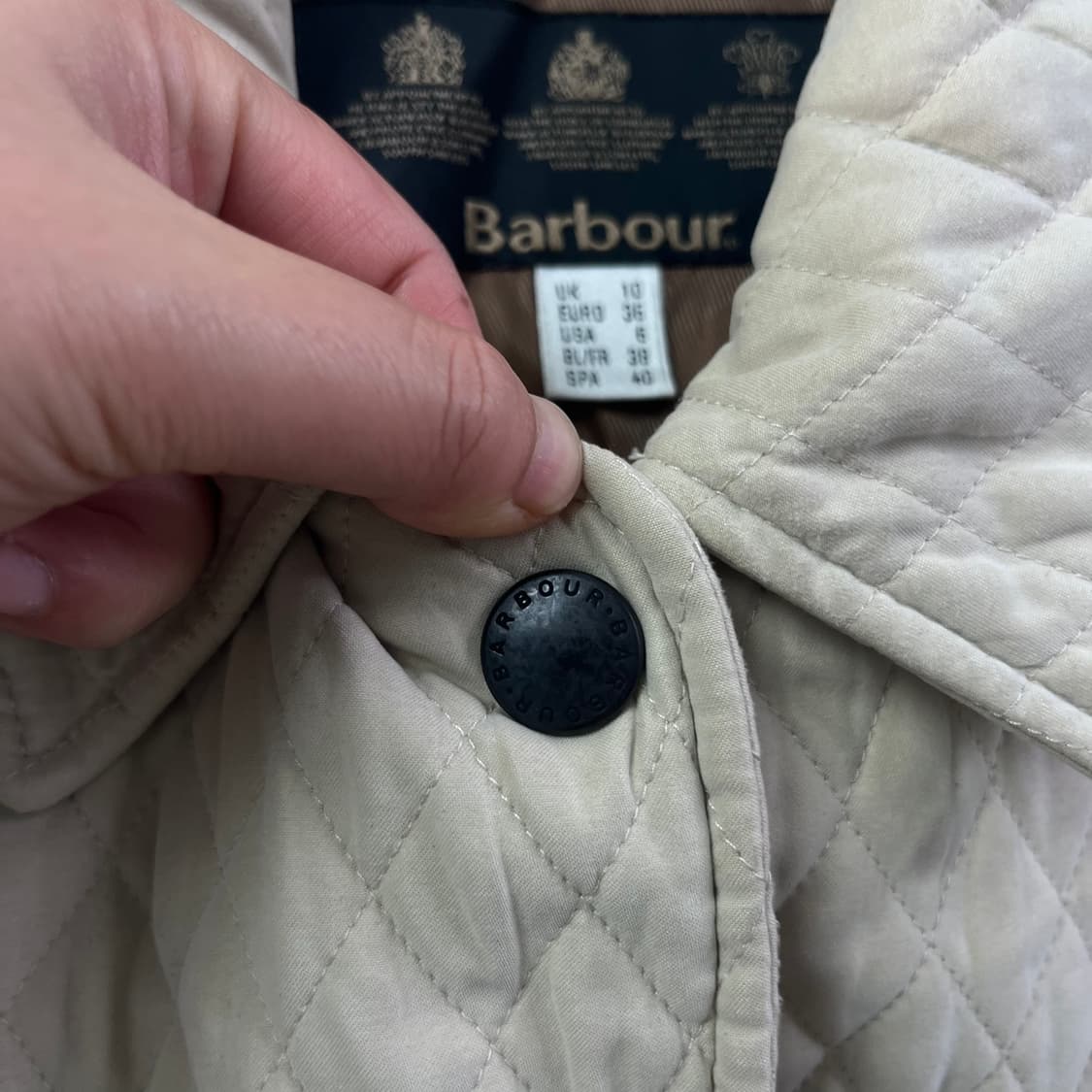 W 95 바버 퀄팅 버튼 자켓 상품이미지4