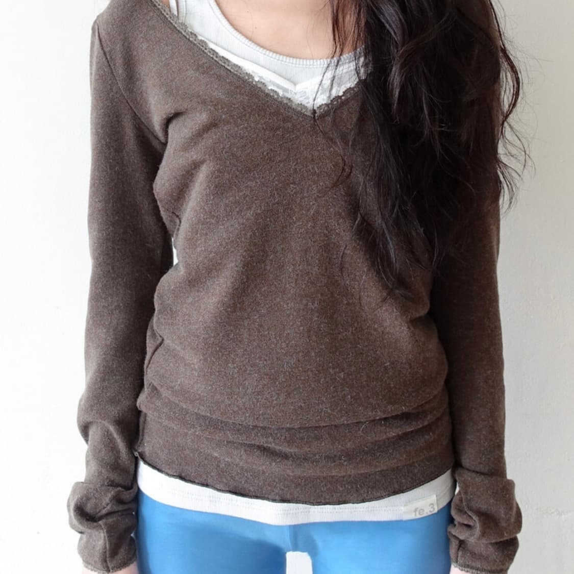샵페어리 iris long top (khaki) 아이리스 롱 탑 상품이미지2