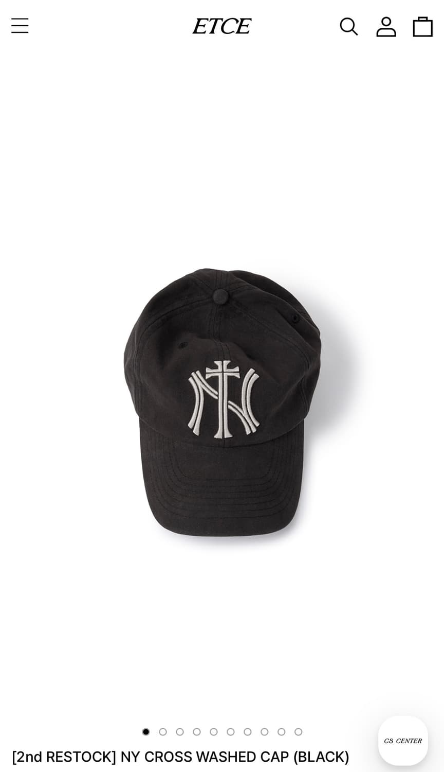 etce ny cross washed cap (black) m사이즈 상품이미지1