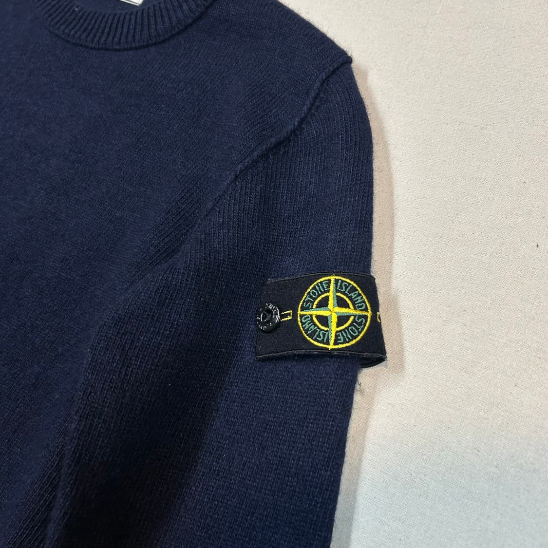 8Y/ 스톤아일랜드 주니어 울 라운드넥 니트 네이비 상품이미지4