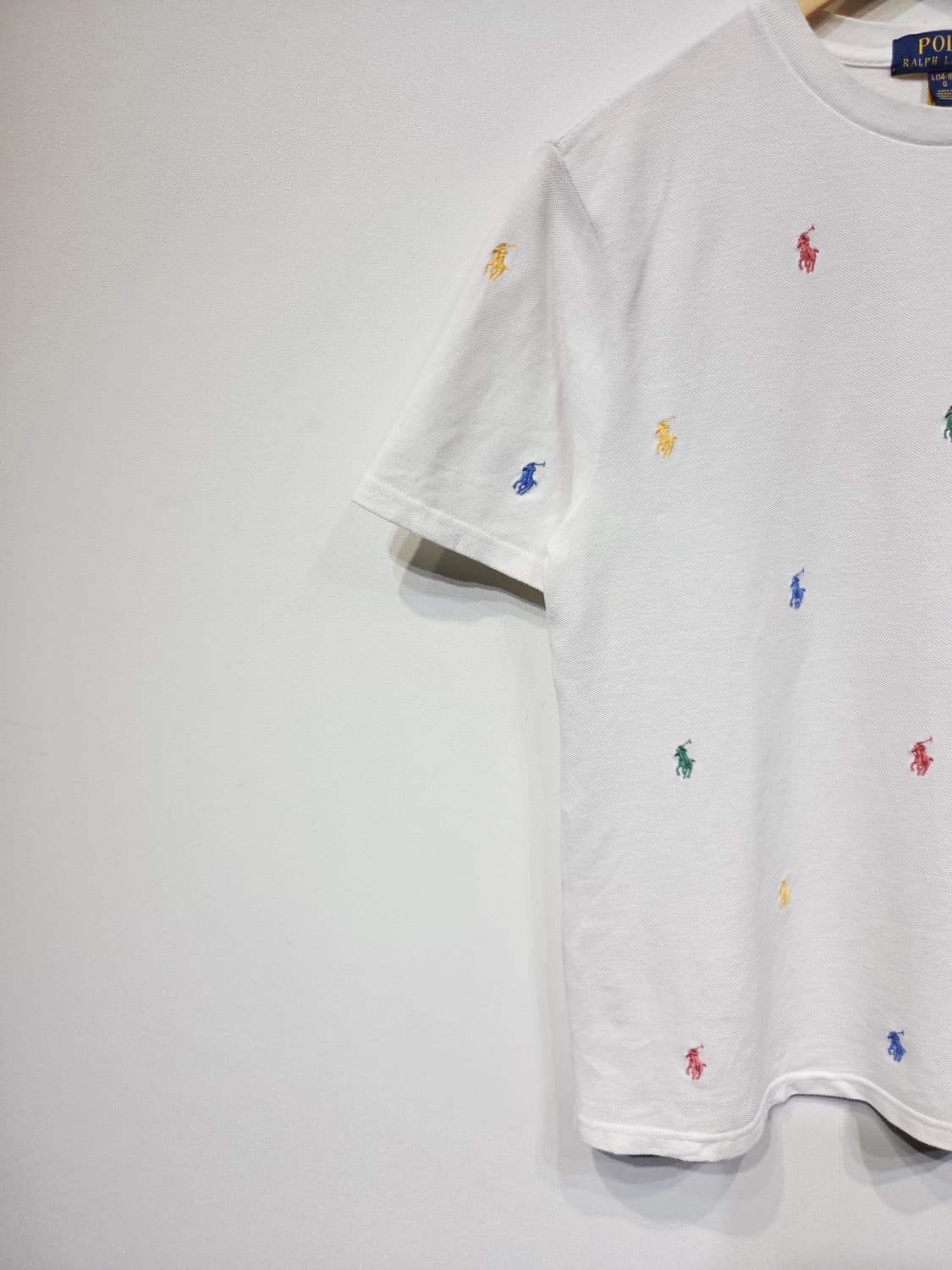 폴로 랄프로렌 신형 멀티 포니 반팔 티셔츠 화이트 상품이미지4