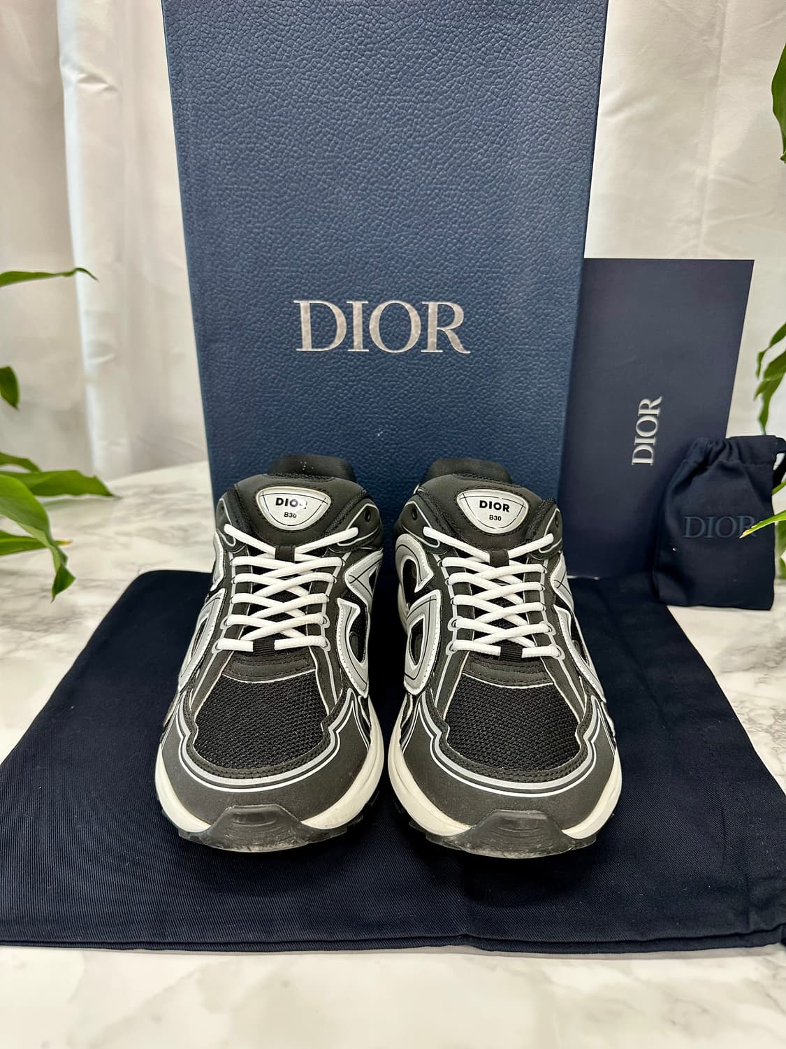 [정품] 디올 B30 스니커즈 메쉬 테크니컬 블랙 41사이즈 상품이미지5