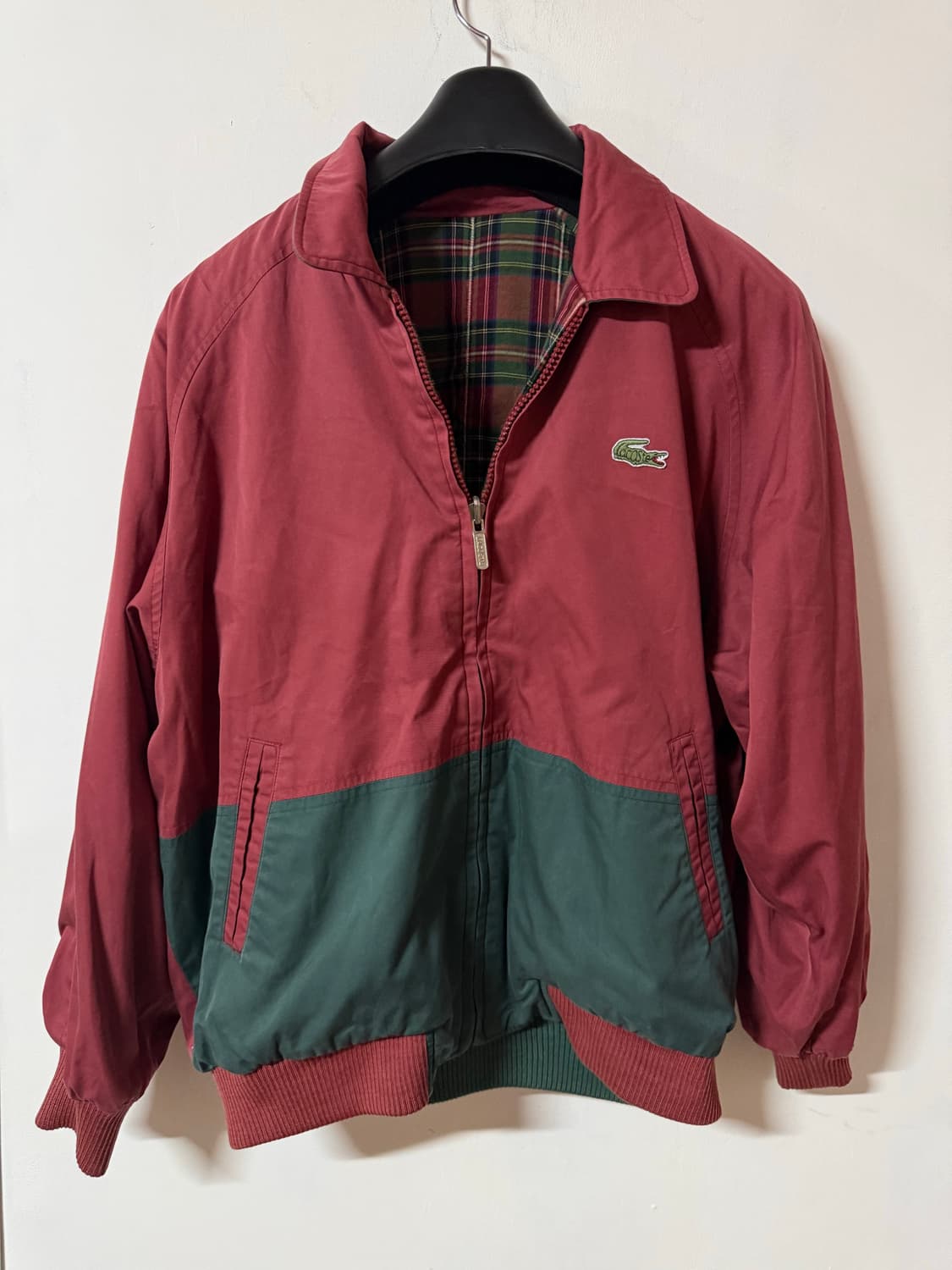 90‘s 라코스테 빈티지 타탄 체크 리버시블 자켓 L 상품이미지2