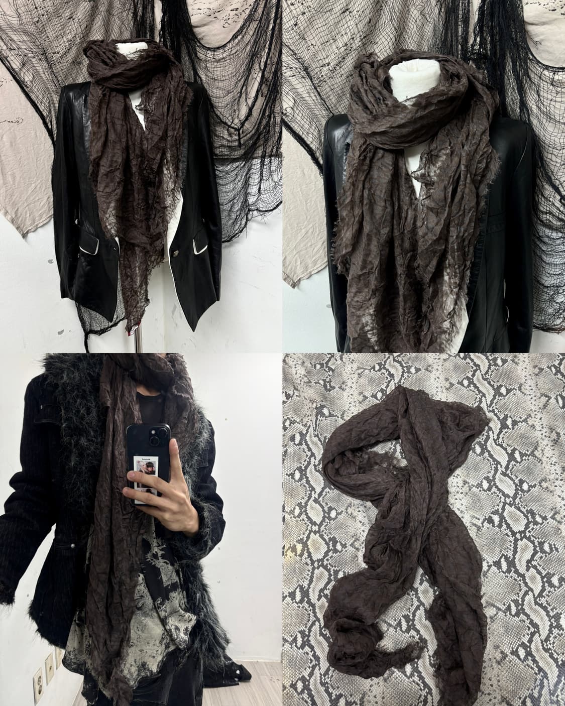7Grunge Mood Brown Scarf 3.2 상품이미지1