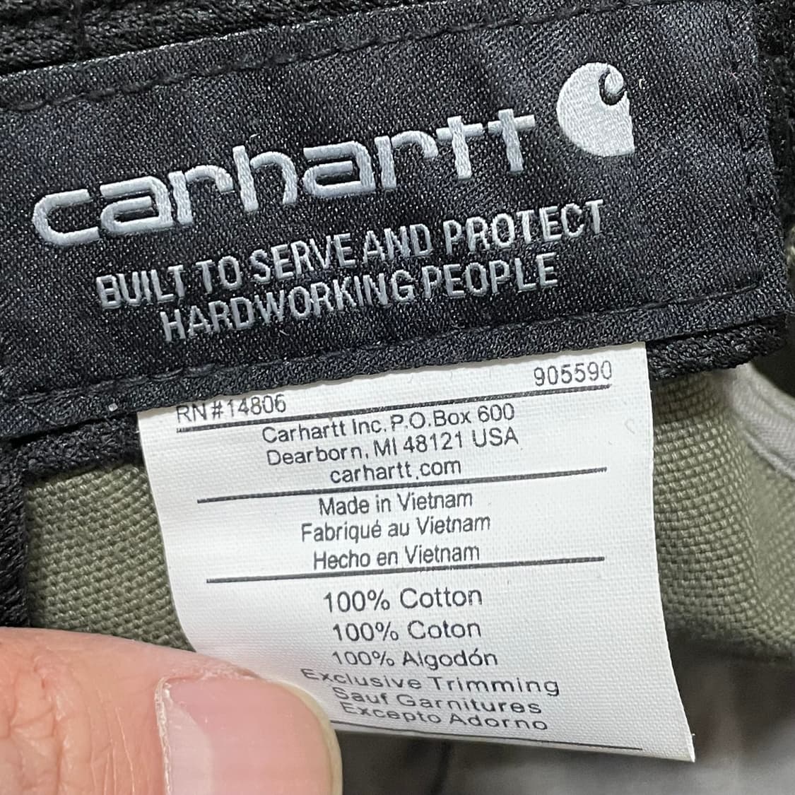 칼하트 빈티지 워시드 캔버스 볼캡 올리브 상품이미지2