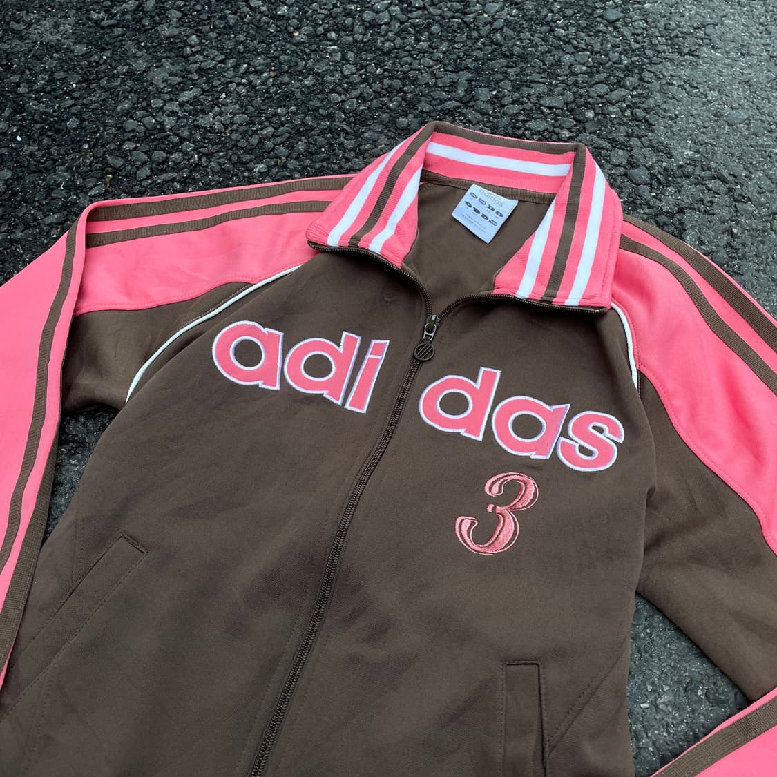 아디다스 대대장 딸기초코 핑크 브라운 스펠아웃 트랙탑 딱붙핏 져지 L 상품이미지5