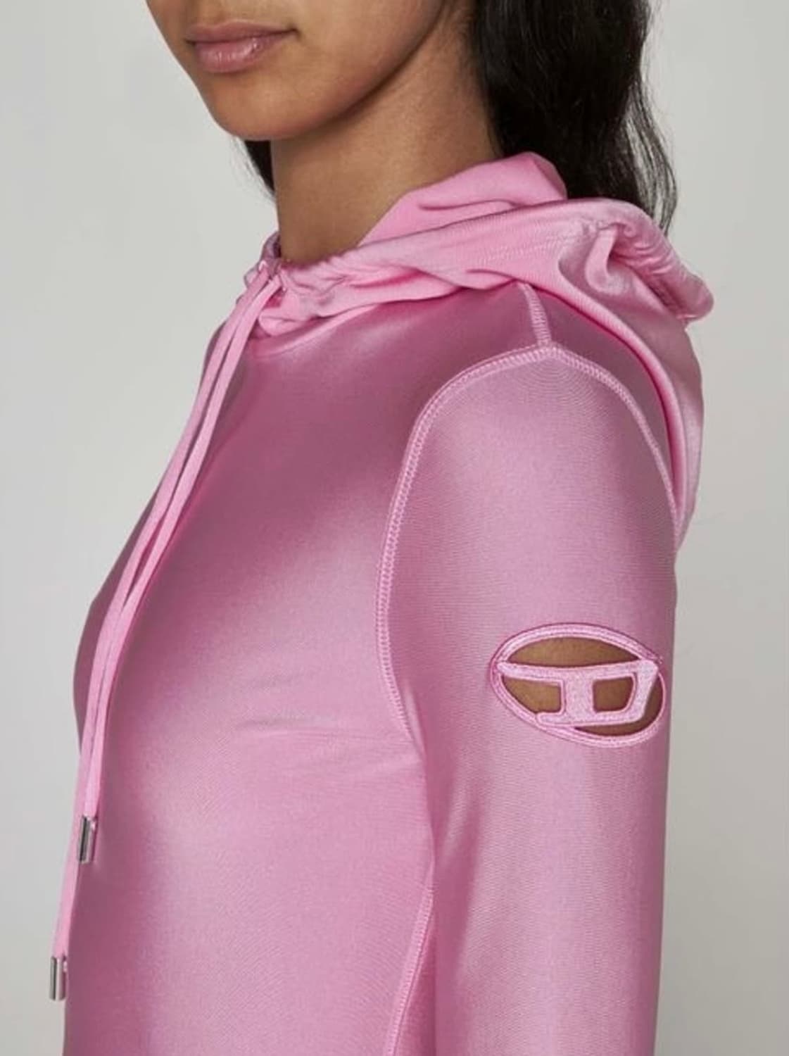 디젤 핑크 컷아웃 후드티 상품이미지2