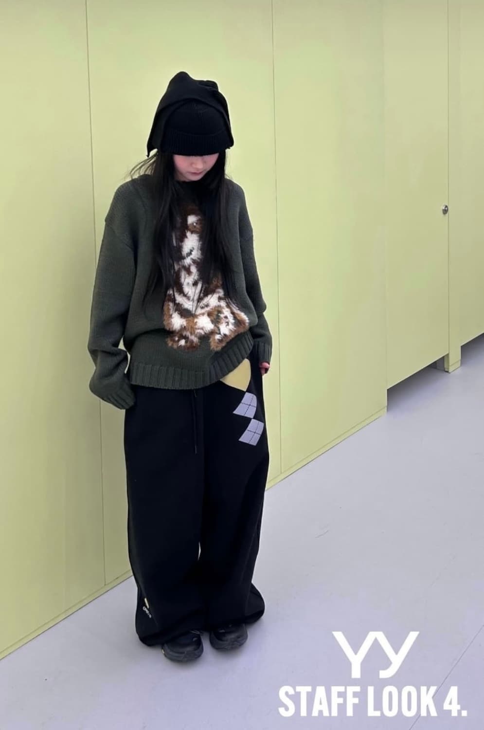 open yy 샤기 도그 자카드 스웨터 S 상품이미지5