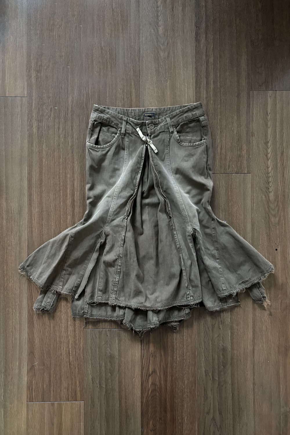 Double-Zip Panel Flare Denim Skirt 상품이미지5