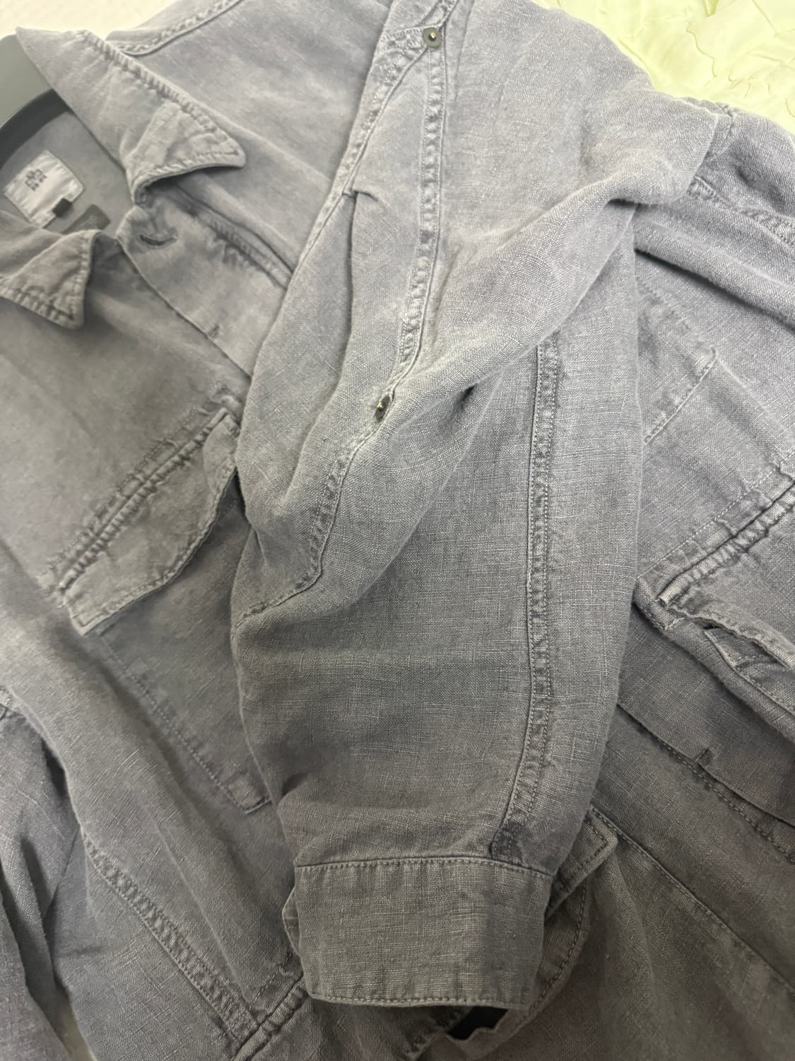 (3) 폴리테루 린넨 필드 자켓 페이디드 블루  상품이미지6