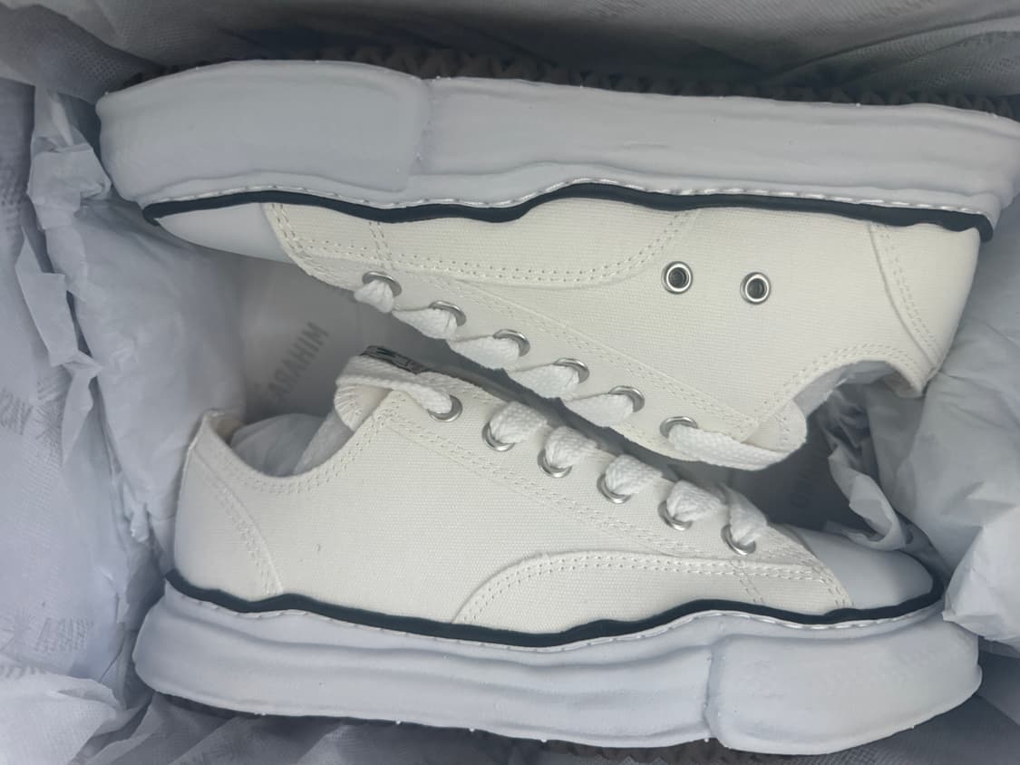 [42]미하라 야스히로 피터슨 OG 솔 캔버스 로우 스니커즈 화이트 상품이미지2