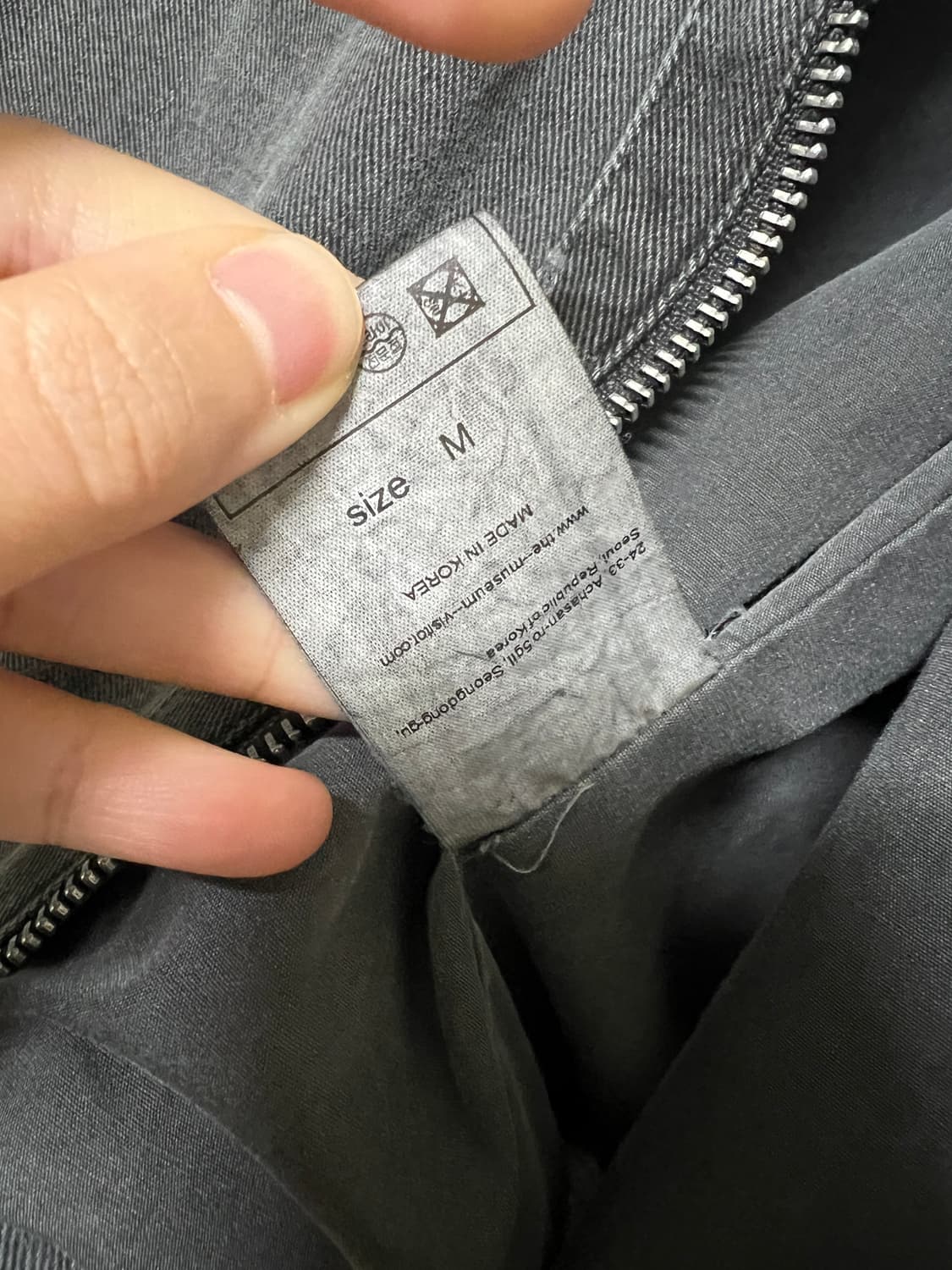 [M] 더뮤지엄비지터 피그먼트 라이더 자켓 흑청 상품이미지5