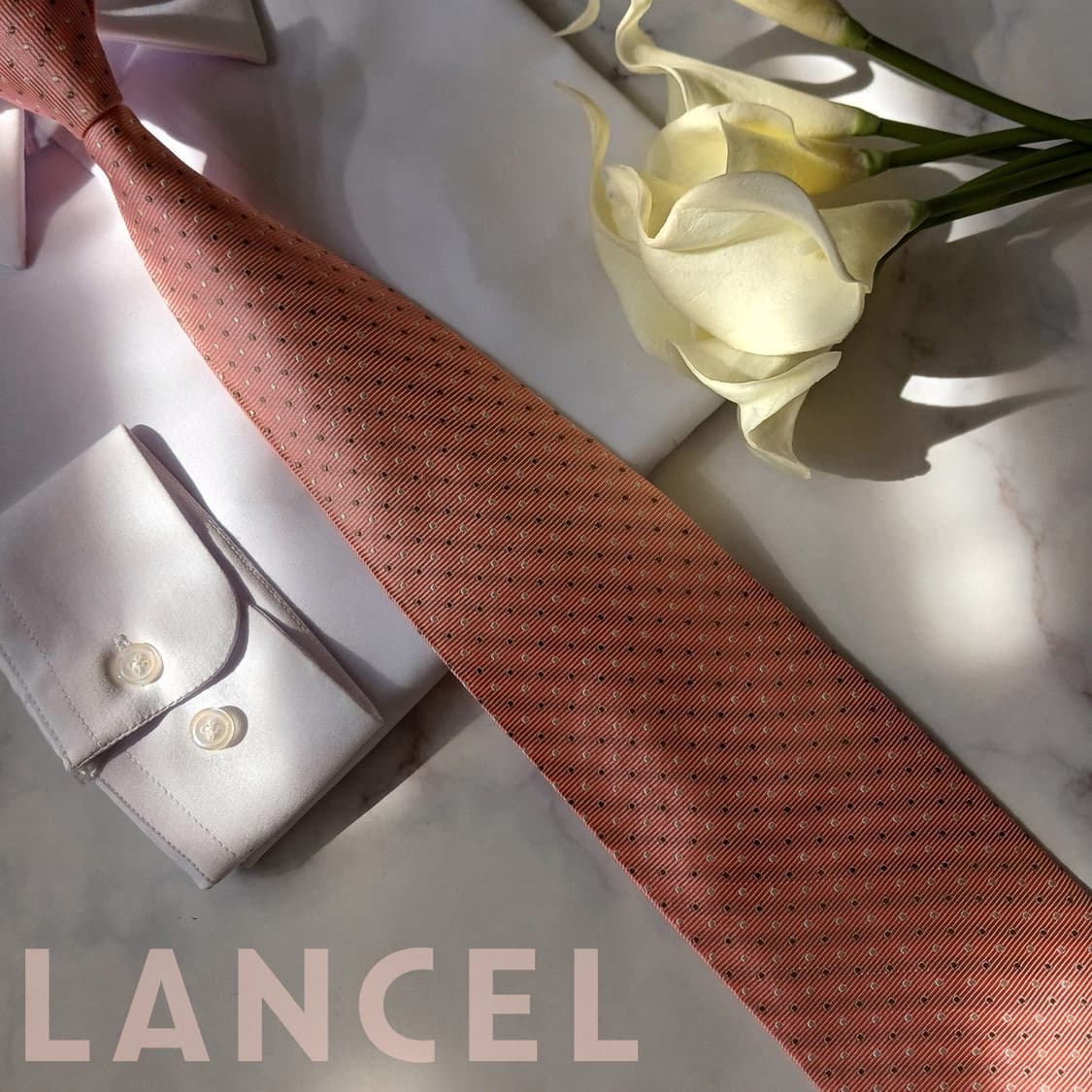 란셀 실크 핑크 도트 패턴 넥타이 9.7cm A+~A등급 E716
 상품이미지1