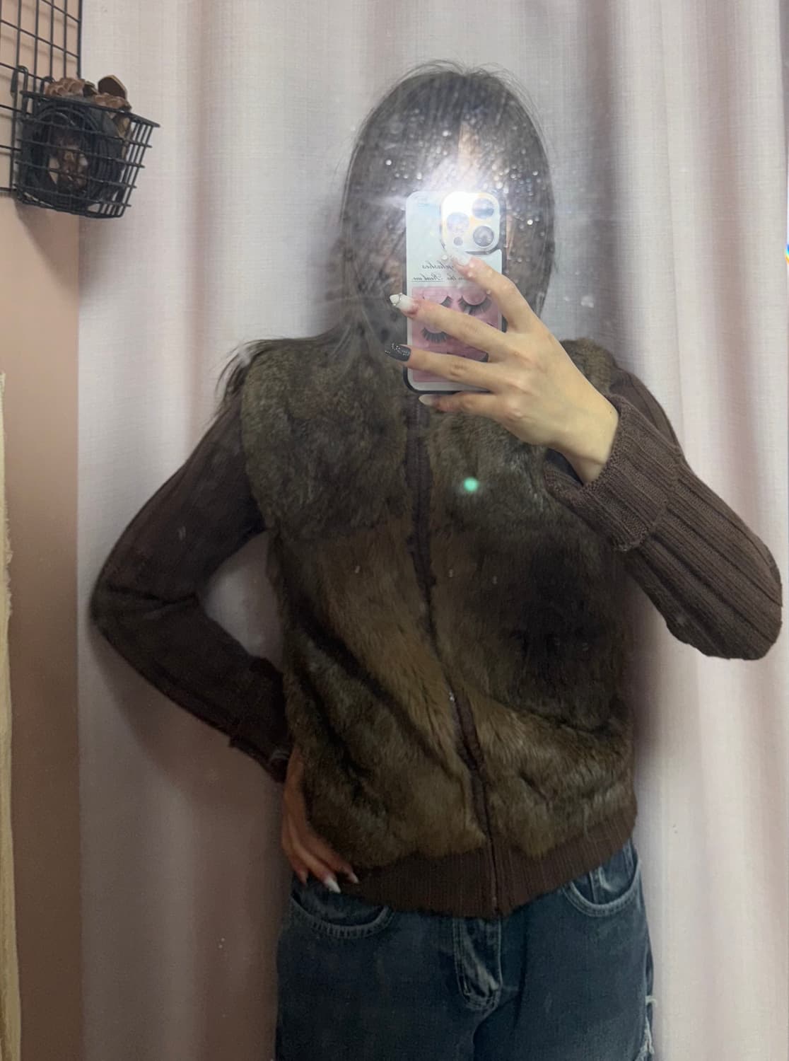 빈티지 퍼 니트집업 상품이미지3