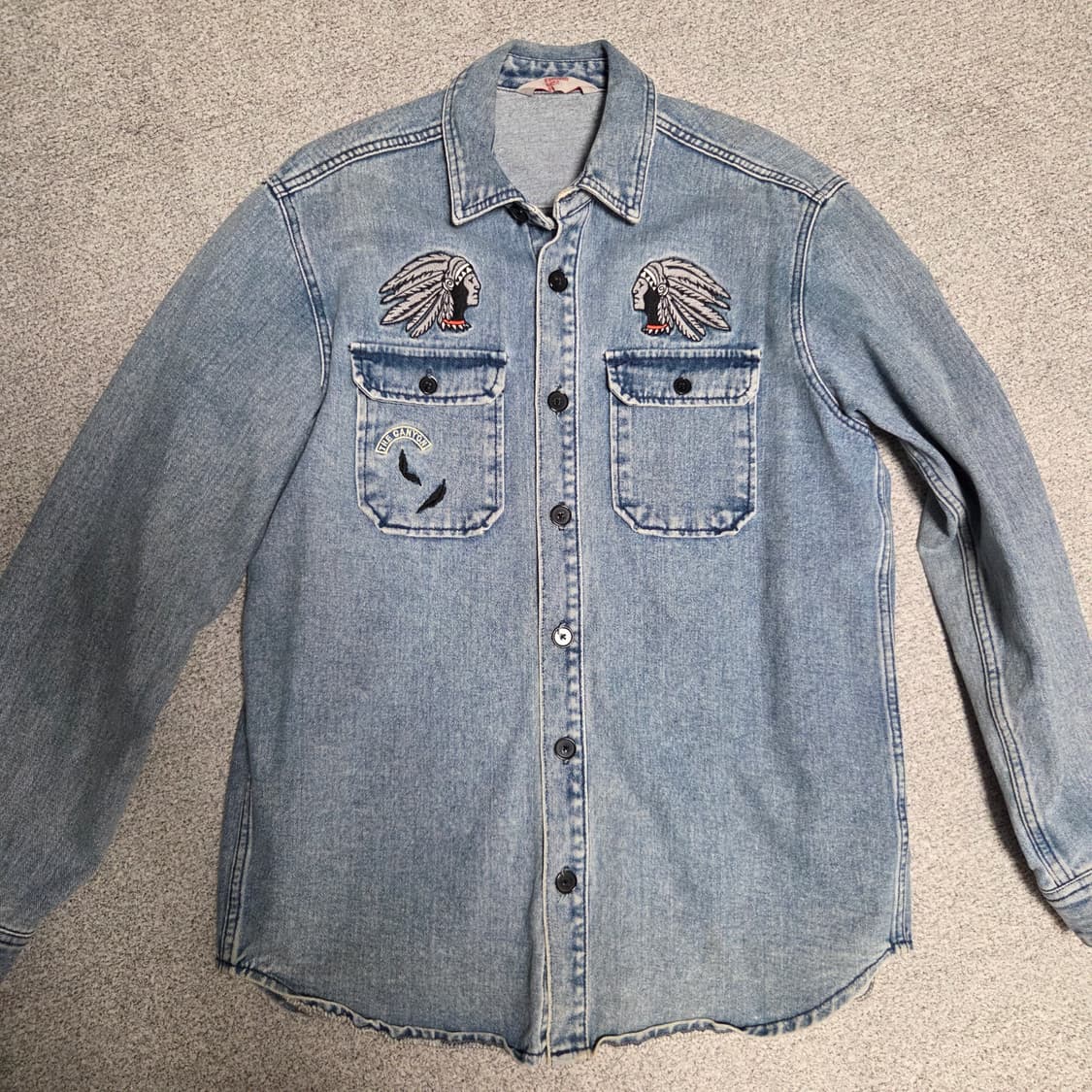 빈티지 인디언자수 데님셔츠 자켓 L-XL(100-105) 상품이미지2