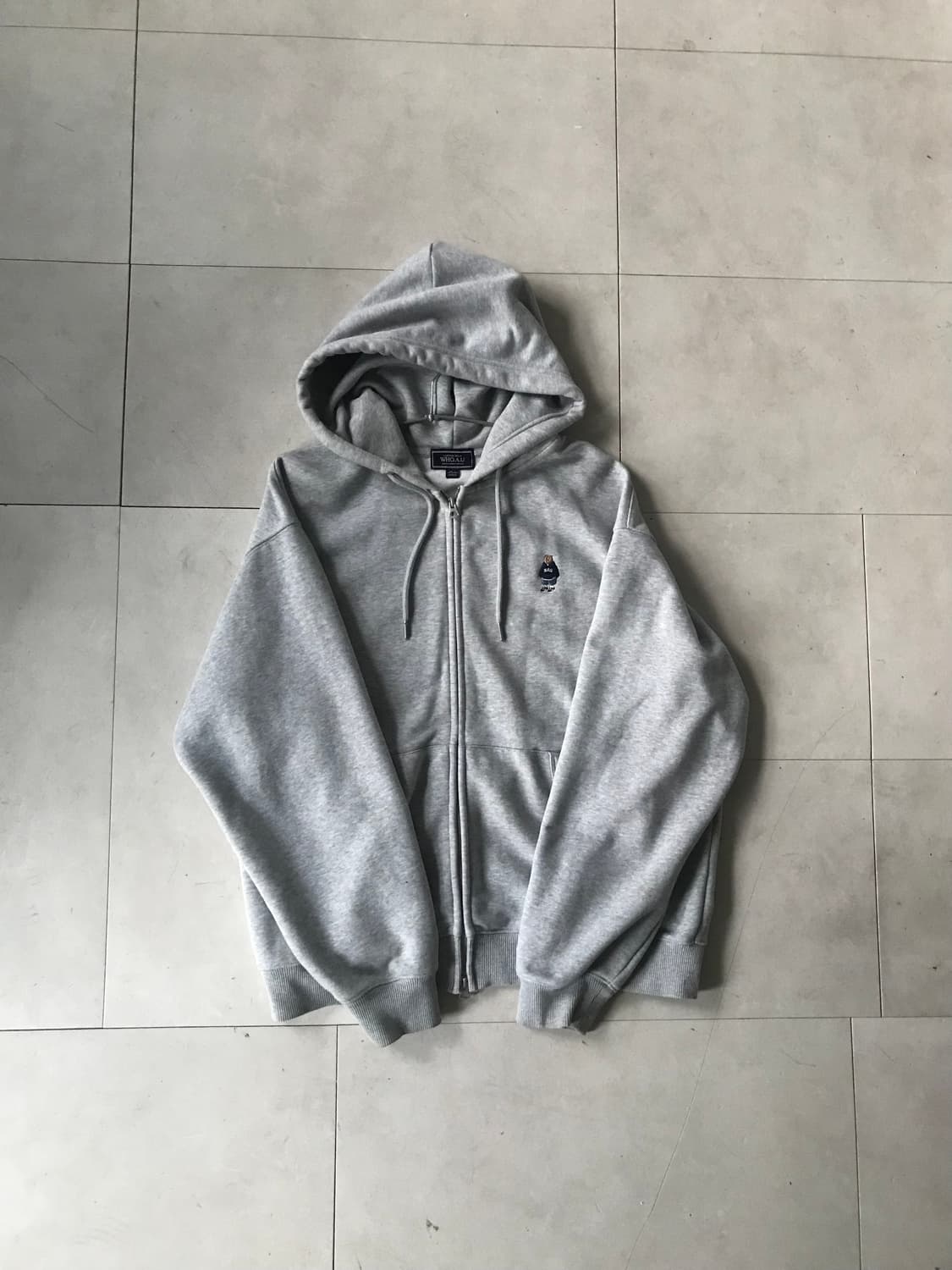 후아유 그레이 베어 후드집업 상품이미지5