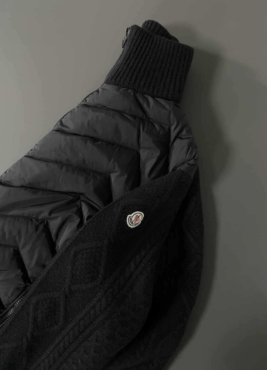 [L] 몽클레어 케이블 니트 집업 패딩 가디건 상품이미지3