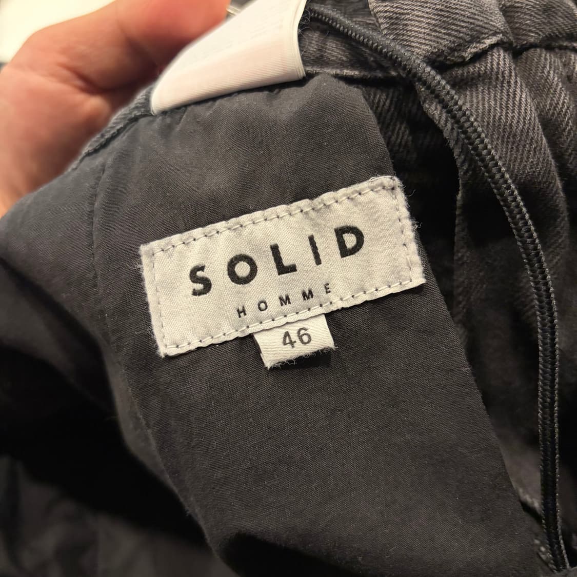 [76] 24FW 솔리드옴므 와이드 블랙 데님 카고 바지 팬츠 D329 상품이미지10