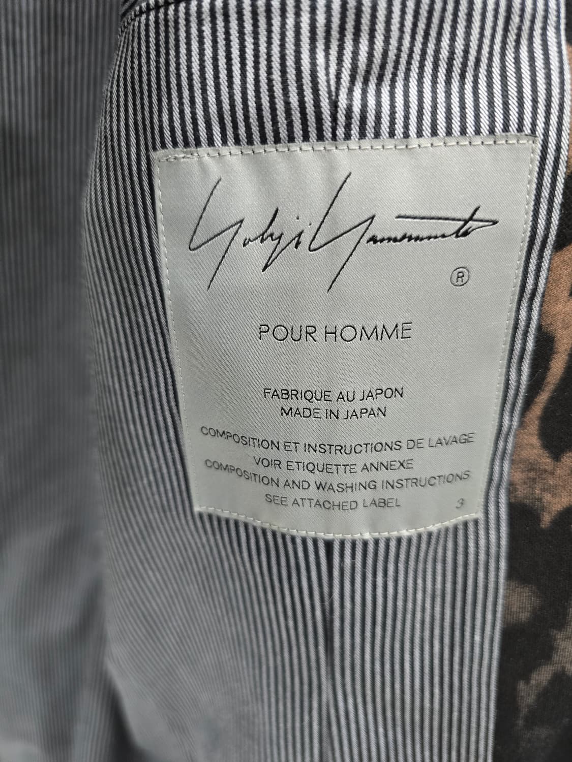 요지야마모토 뿌르옴므 레오파드 자켓 상품이미지3