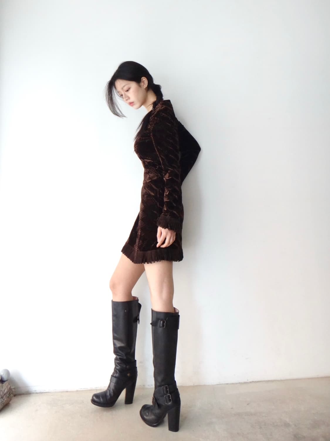 Velvet chestnut tassel ops / brown 상품이미지2