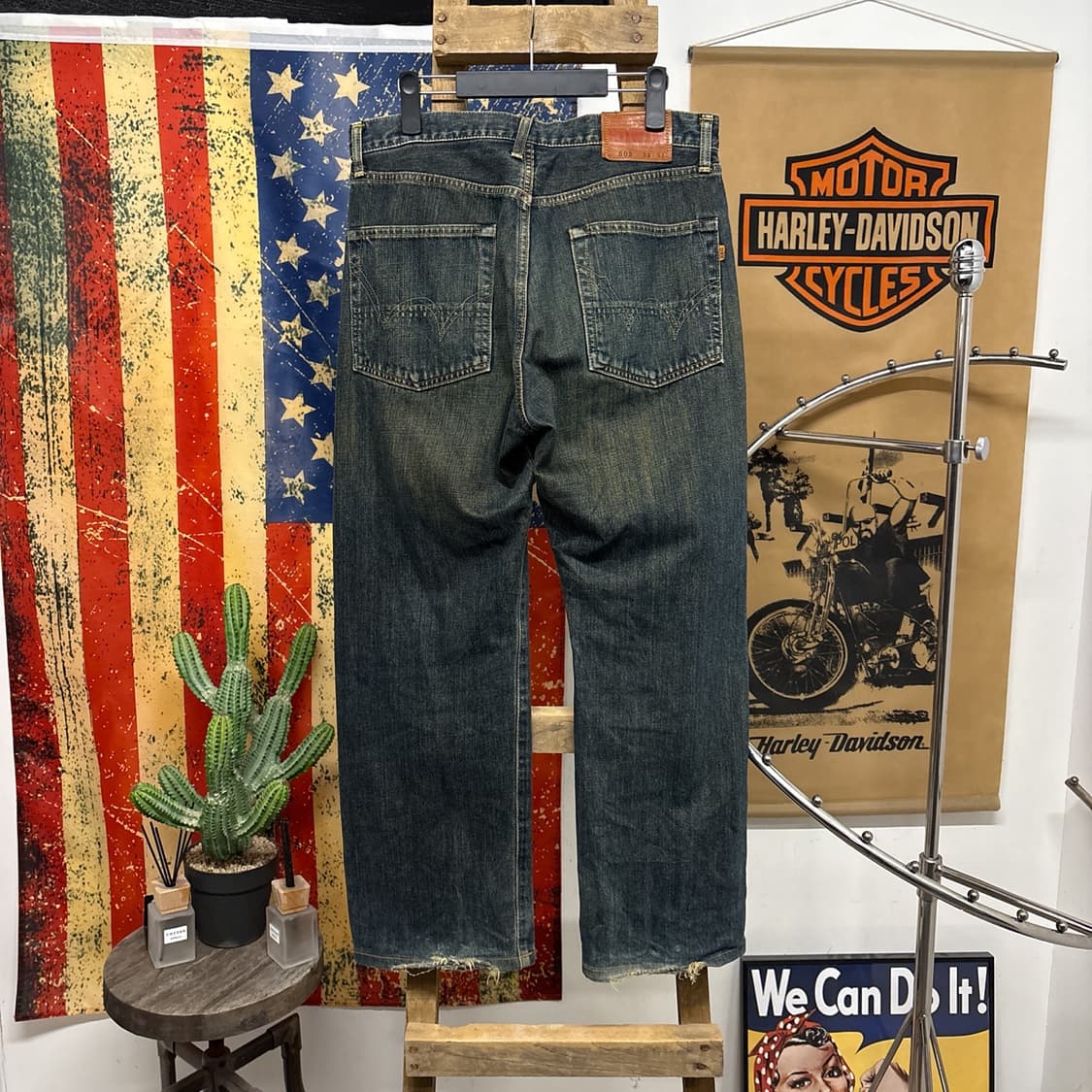 에드윈 505 빈티지 에이징 루즈핏 셀비지 데님팬츠 N906  상품이미지2