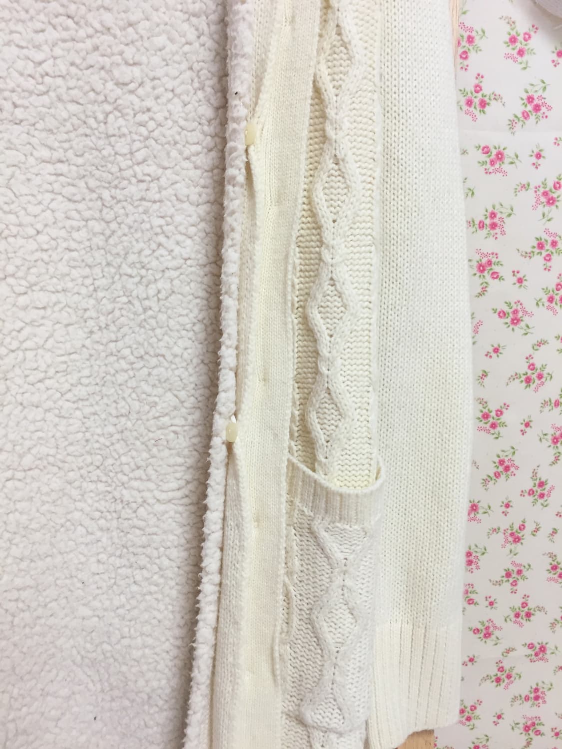 빈티지 모리걸 바닐라 니트 후드집업 상품이미지7