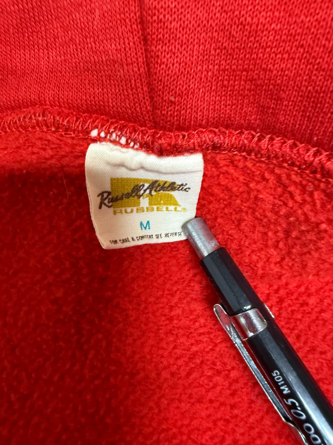 70s Russell Athletic zip up 후드 레드 M 상품이미지4