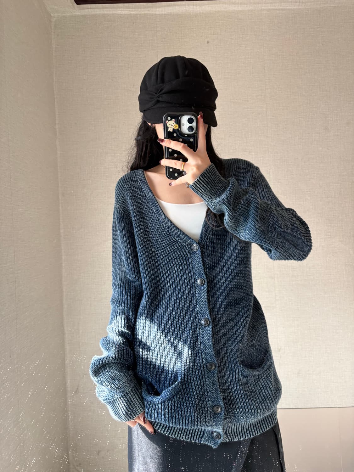 폴로 워시드 네이비 니트 가디건 상품이미지5