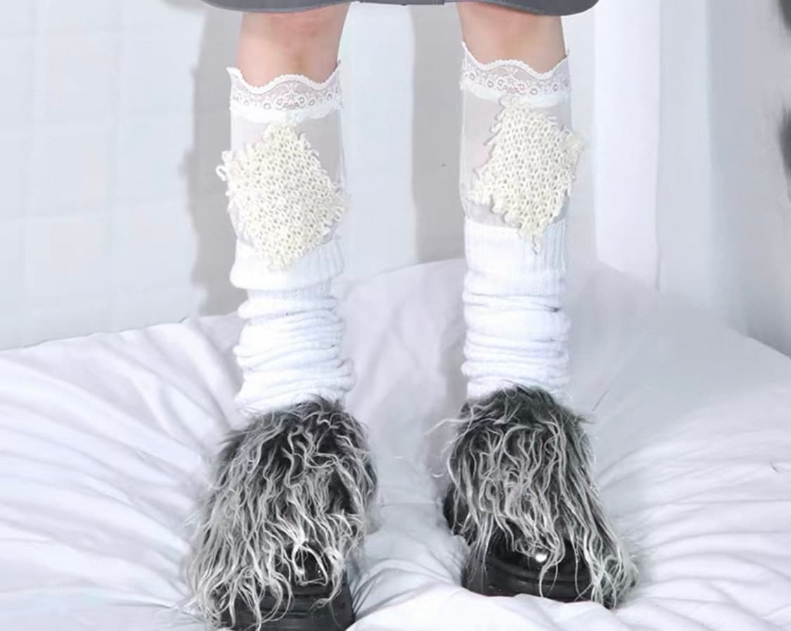 택포) nit alcove 레이스 패치 워머 니삭스 상품이미지3