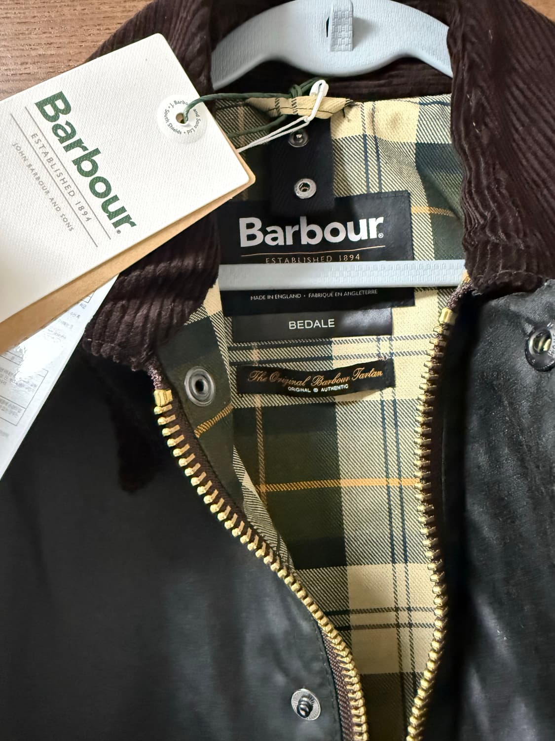 (최신형탭, 미착용 새제품) 바버 비데일 자켓 세이지 38 상품이미지3