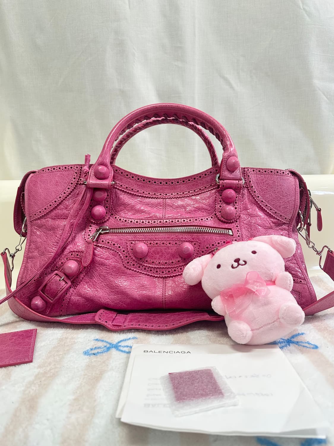 [A 정품] 발렌시아가 시티 모터백 파트타임 진핑크 상품이미지2