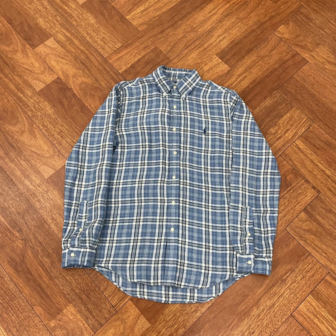 폴로 체크 린넨 셔츠 상품이미지1