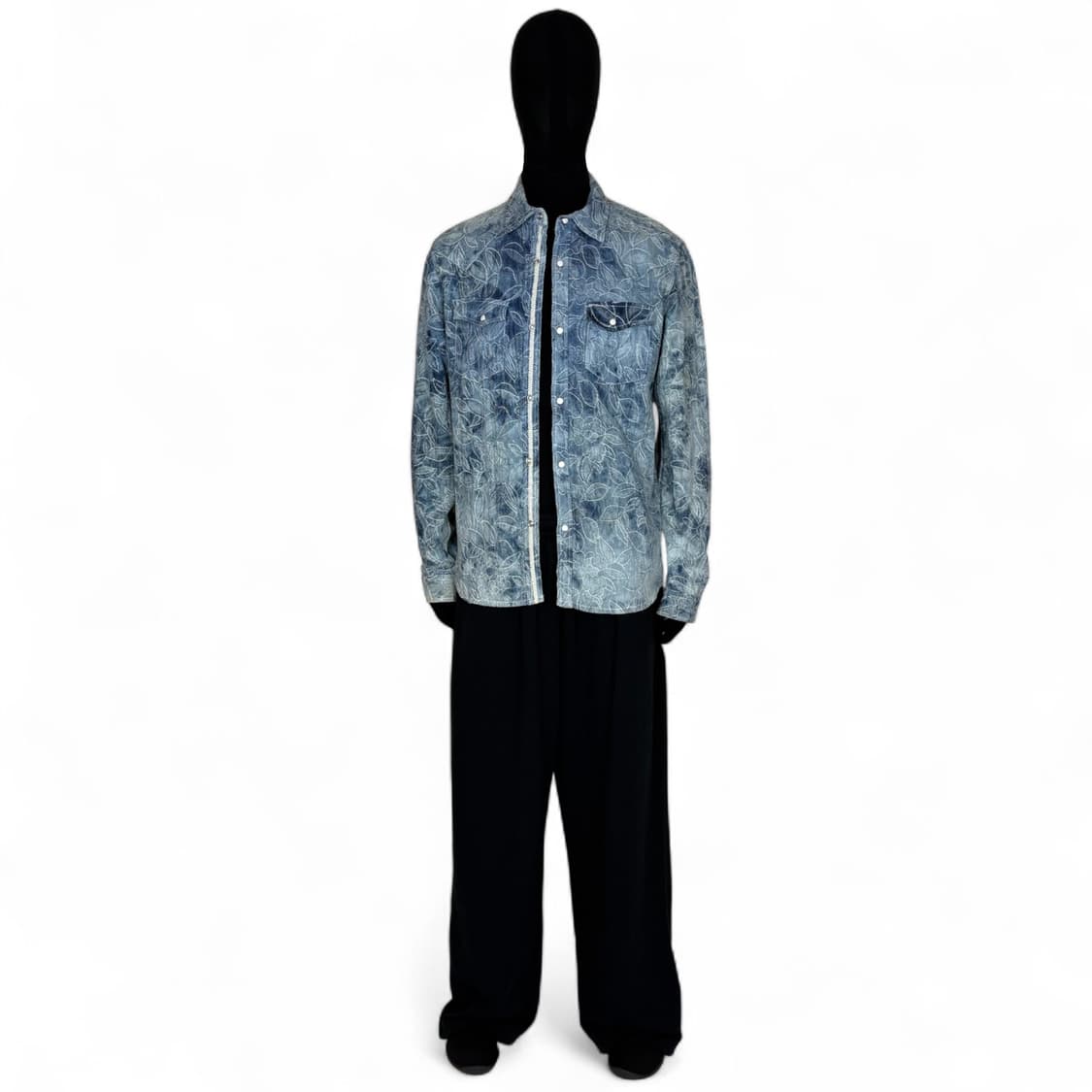 인더애틱 in the attic 플라워 자수 스냅 버튼 셔츠 상품이미지1