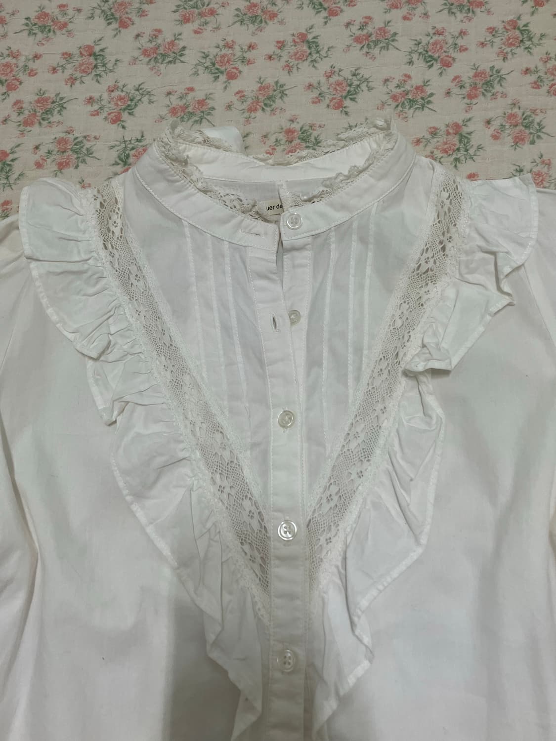 빈티지 화이트 크로셰 러플 셔츠 1105 모리걸 y2k 스트릿 갸루 펑키 상품이미지7